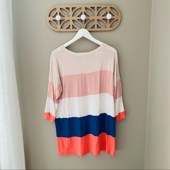 Pink Owl Striped Pullover Top Sz Medium - Picture 5 of 9